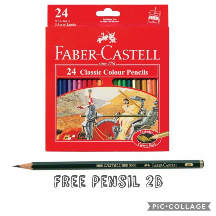 

Terlaris Faber Castell Classic Colour Pencil 24 Warna Free Pensil 2B