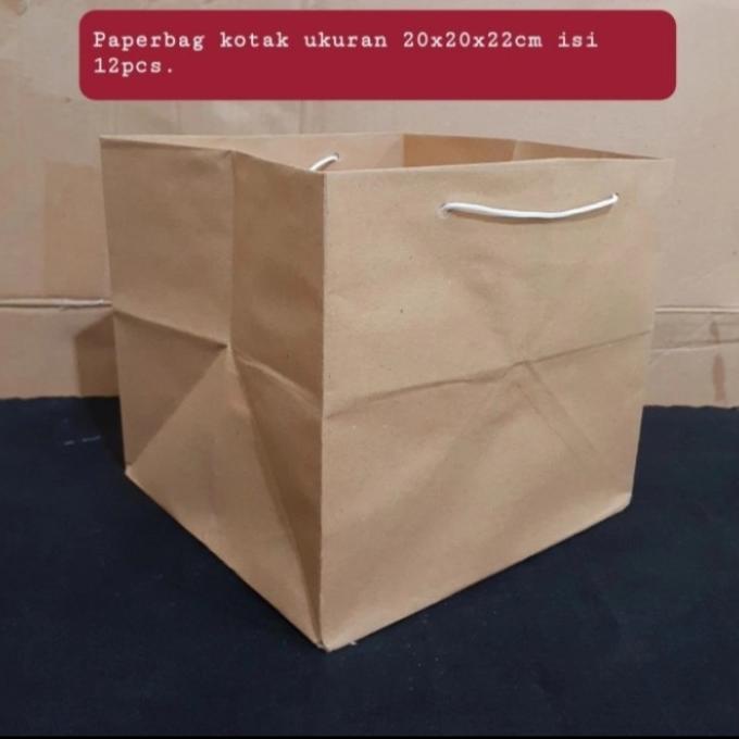 @=@=@=@=] Paper bag kotak ukuran 20x20cm | paper bag coklat | paper bag coklat