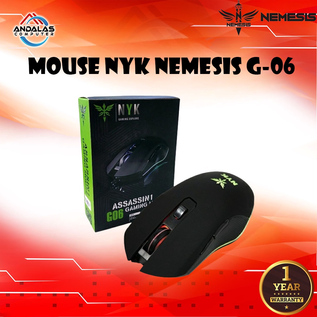 MOUSE MOS GAMING GAME NYK ASSASIAN G-06 RGB LED LIGHTING LAPTOP KOMPUTER