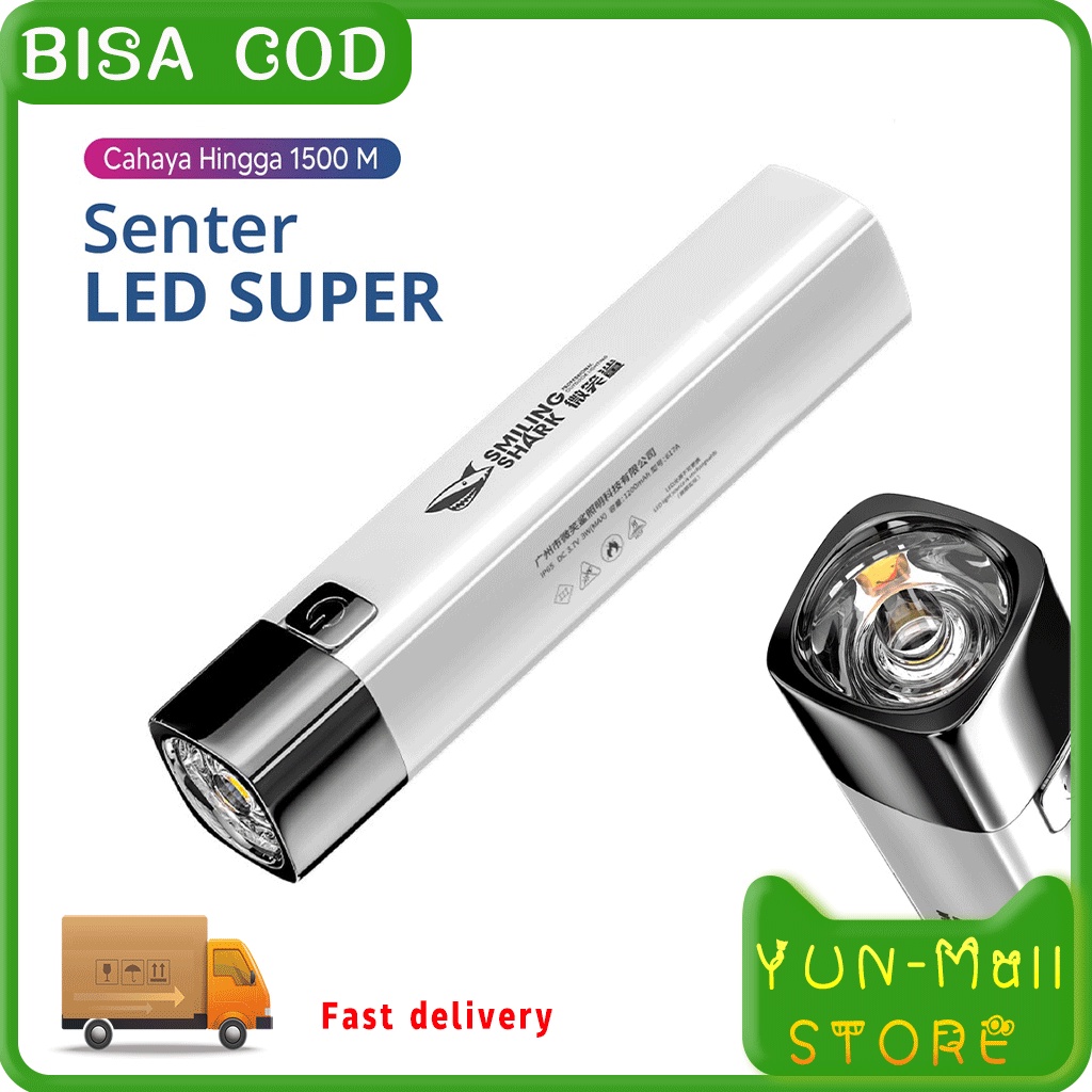 YUN Mall  Lampu flash USB yang dapat dimuatkan kembali LED mini portabel super cerah kecilnya pencahayaan luar jauh rumah kecil[New Product} Senter LED Super Terang hingga 600 meter (ORIGINAL)/ Jarak jauh/ Senter Police/ Lampu sent