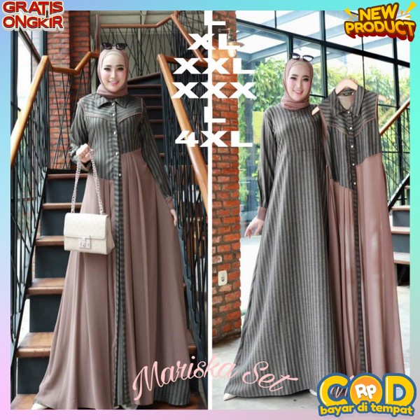 Pakaian Wanita Muslimah Fashion Muslim Remaja Import Jumbo Gamis Syarii Gsmis Syar'I Games Murah Dre