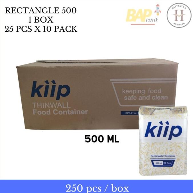 ] KIIP Thinwall Rectangle 500 ml 1 DUS Thinwall Persegi Panjang