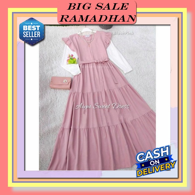 Baju Gamis Murah Terbaru 2023 Anak Perempuan Bahan Adem Buat Keluarga Setelan Dress Hijab Cewek Cuci