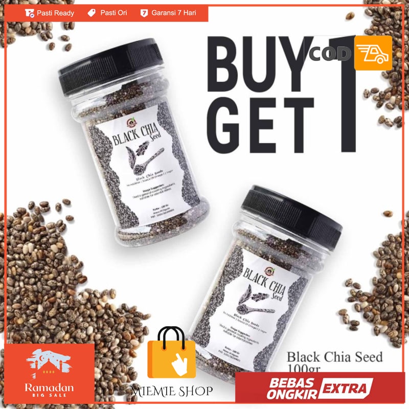 

Buy 1 Get 1 Organic Black Chia Seeds Botol 100 Gr