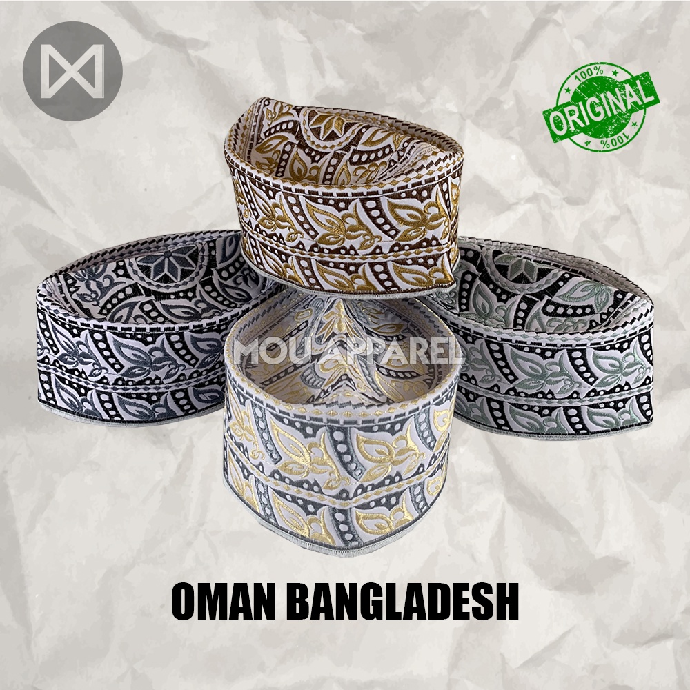 Peci Oman Bangladesh Kopiah Haji Sholat Banglades Santri Pria Pesantren Temboro Kopyah Shalat Laki Dewasa Anak Jumbo Motif Bordir Hitam Putih Kopeah Habib Syekh Bulat Tinggi Madinah Al Asas Assyarif Malaysia Madinah Assagofah Terompah Turki Mesir NU Ori