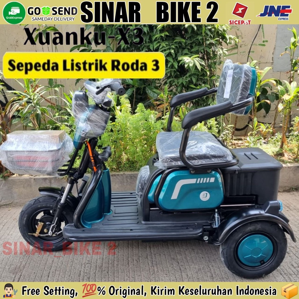 Sepeda Listrik Roda Tiga XUANKU-X3 800 Watt Electric E Bike