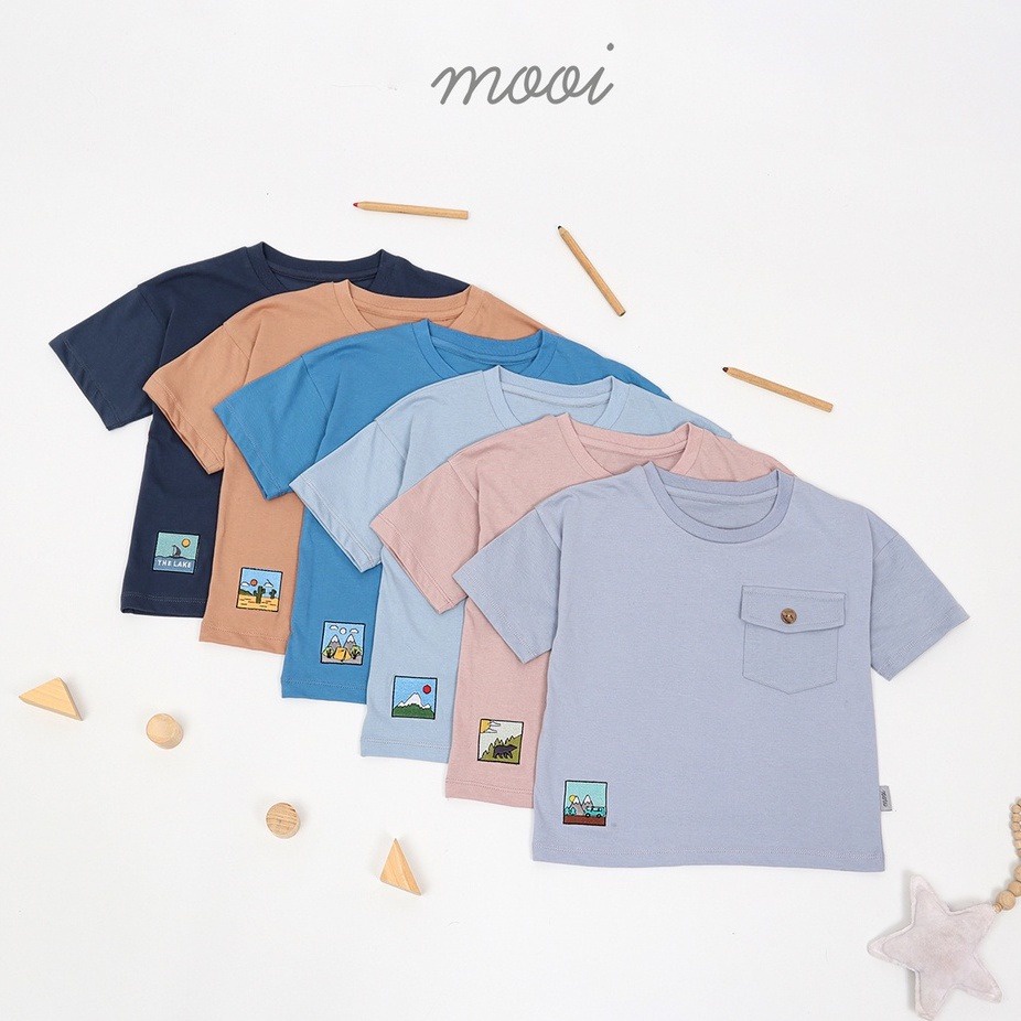 Mooi Atasan Anak Kaos Anak Rui Pocket Tshirt 1-5Y Per 2 Pcs  (MOOI-RPT)