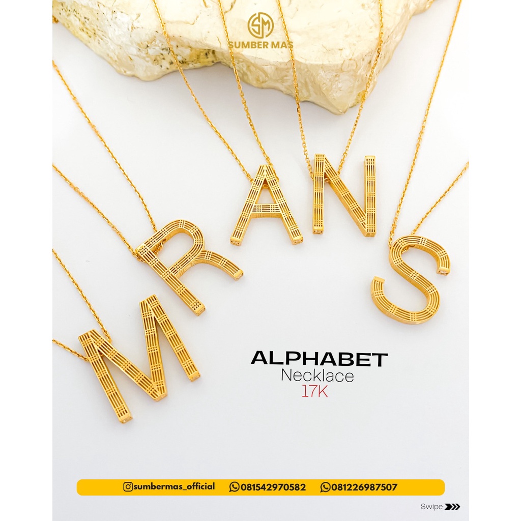 ALPHABET NECKLACE 17K - SUMBER MAS