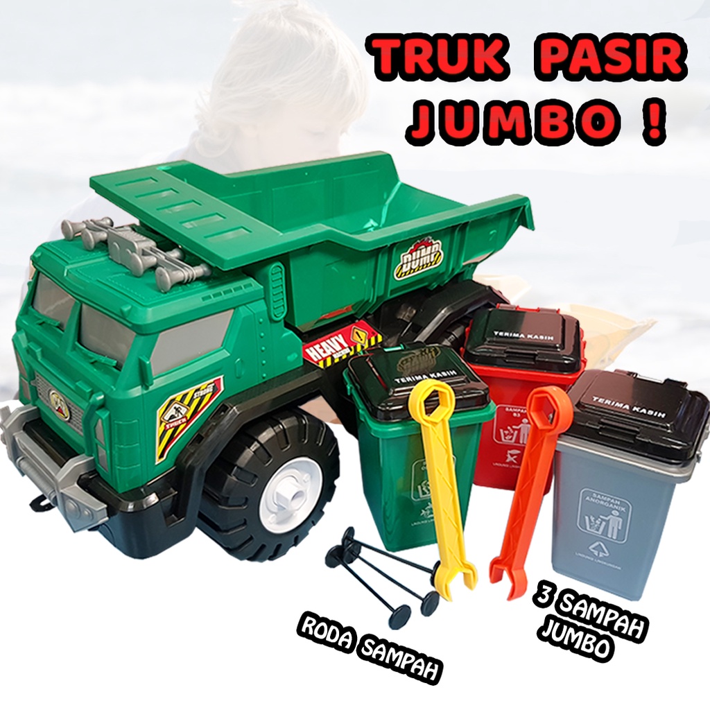 (BISA COD) Mainan Anak Truk Pasir + AKSESORIS / Truck Dump Sand Toys JUMBO AK70 JSP