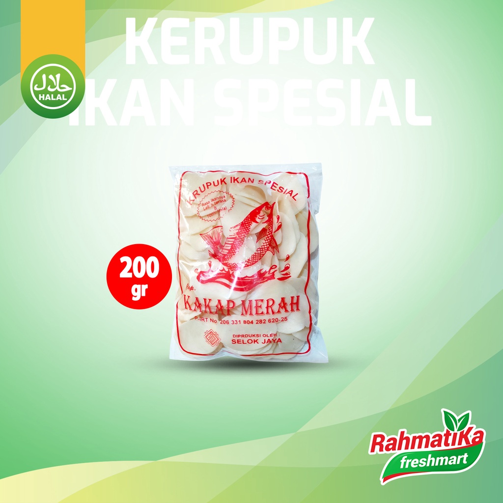 Krupuk Ikan Spesial / Kerupuk Ikan Spesial Cap Kakap Merah Selok Jaya 200 gram