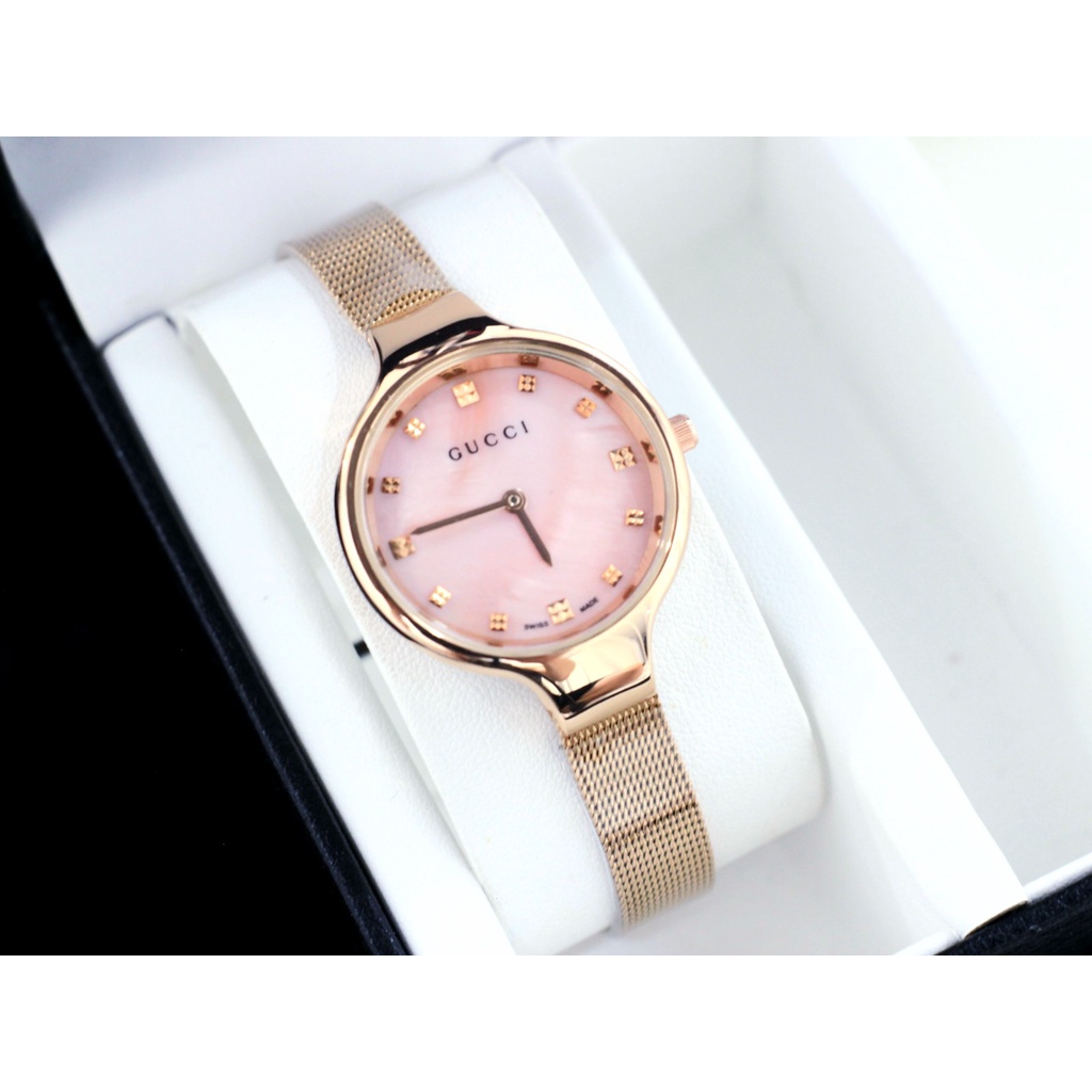 BEST SELLER JAM TANGAN WANITA GCC ANALOG J70 TALI RANTAI BODY BULAT DM 3.3CM FREE BOX &amp; BATERAI || JAM TANGAN FASHION WANITA JAM TANGAN CEWEK MURAH