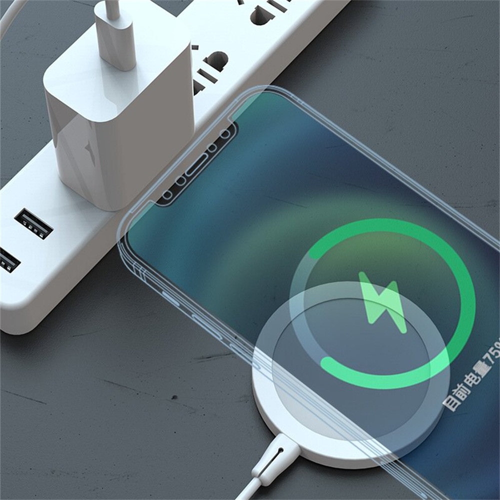 Charger Nirkabel Kasus Pelindung Penghilang Panas Dan Pelindung Goresan Case Untuk iPhone Wireless Charger Silicone Pelindung Case Magnetic Absorber Charger Pelindung Case