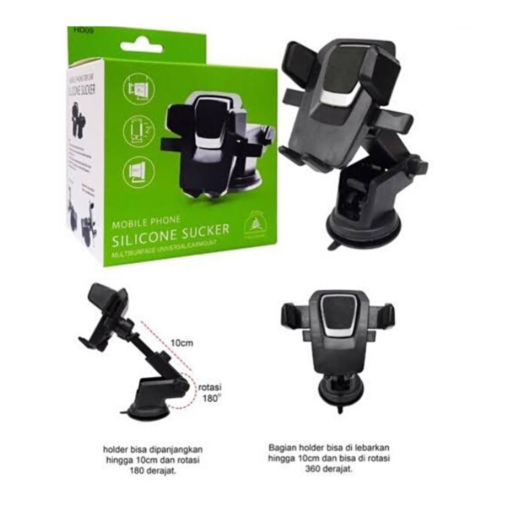 Car Holder Stand Hp HD09 Floding Universal Kaca / Dasbot Phone Mobil Hd-09 Murah