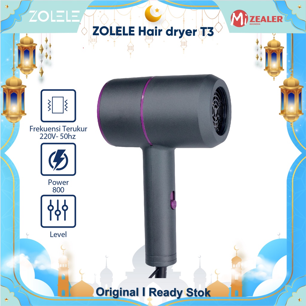 ZOLELE Hair Dryer 800W Pengering Rambut Termurah Daya tinggi Professional Iconic - Vlasy Pengering Rambut Ionic