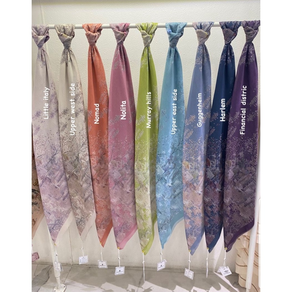 Hijab Buttonscarves New York 3 Courage Square Voal Reguler Original Hijab Segi Empat Kerudung East V