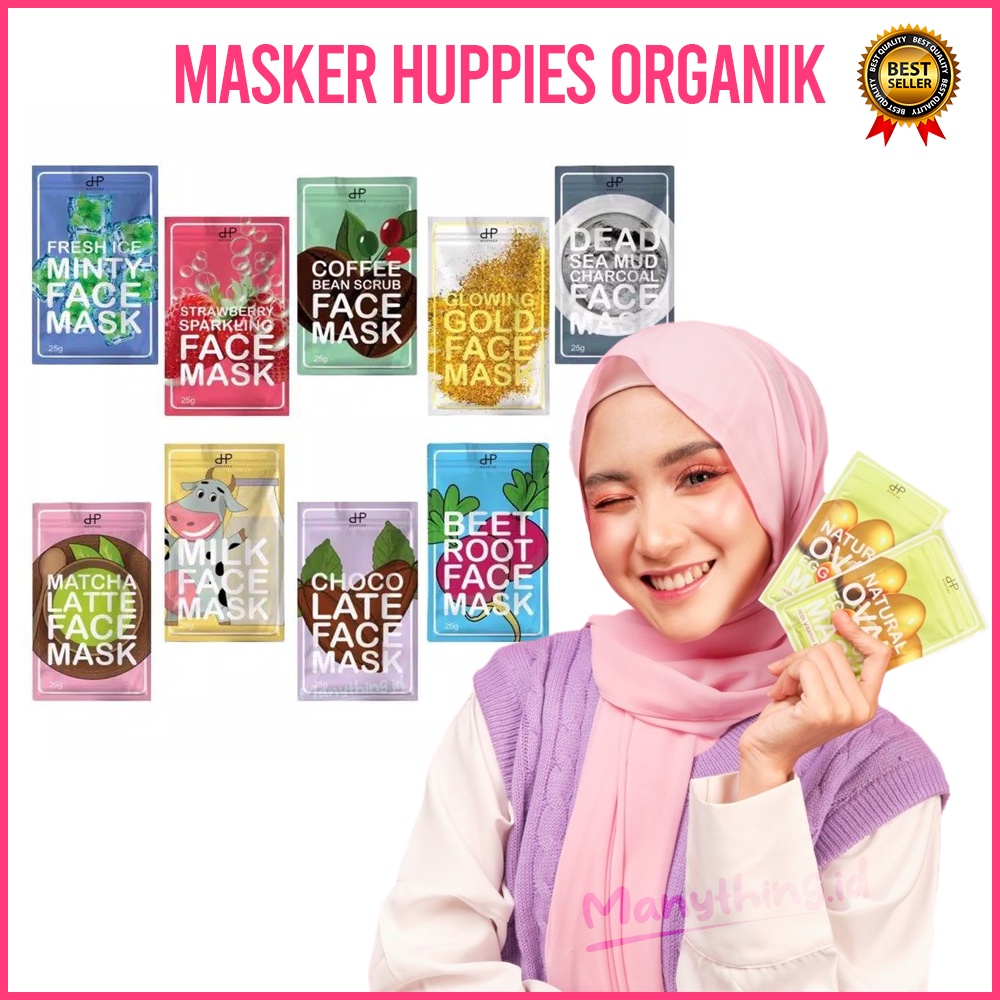 Masker Huppies Organik 25 gram / Kemasan Ziplock Face Mask Organic Huppies