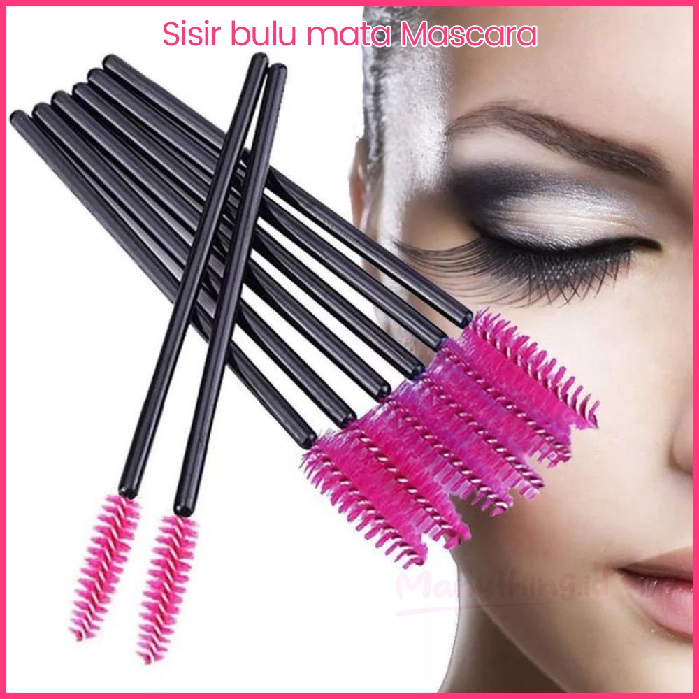 Sisir bulu mata Mascara Wand Sisir Kuas Sikat Eyelash Extention Bulu Mata Spoolers Makeup Tool Kit Pink