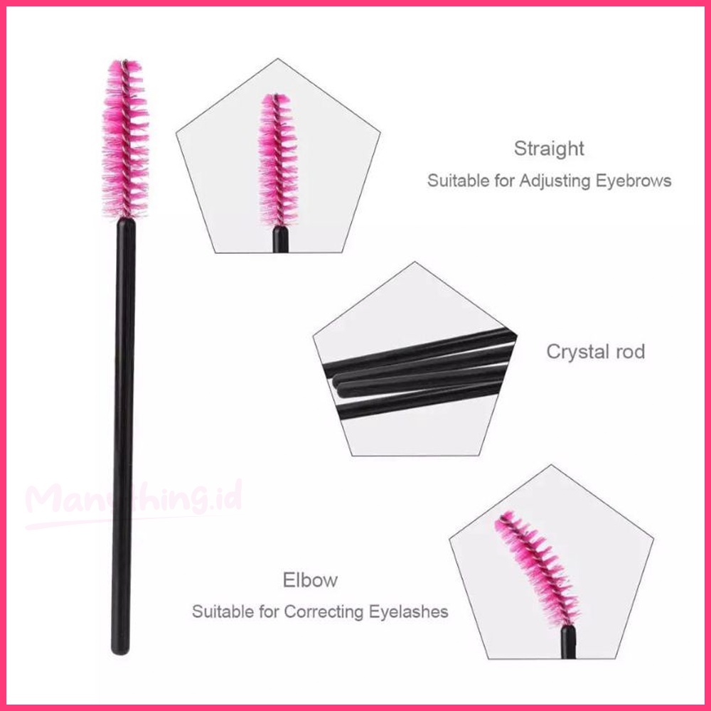 Sisir bulu mata Mascara Wand Sisir Kuas Sikat Eyelash Extention Bulu Mata Spoolers Makeup Tool Kit Pink