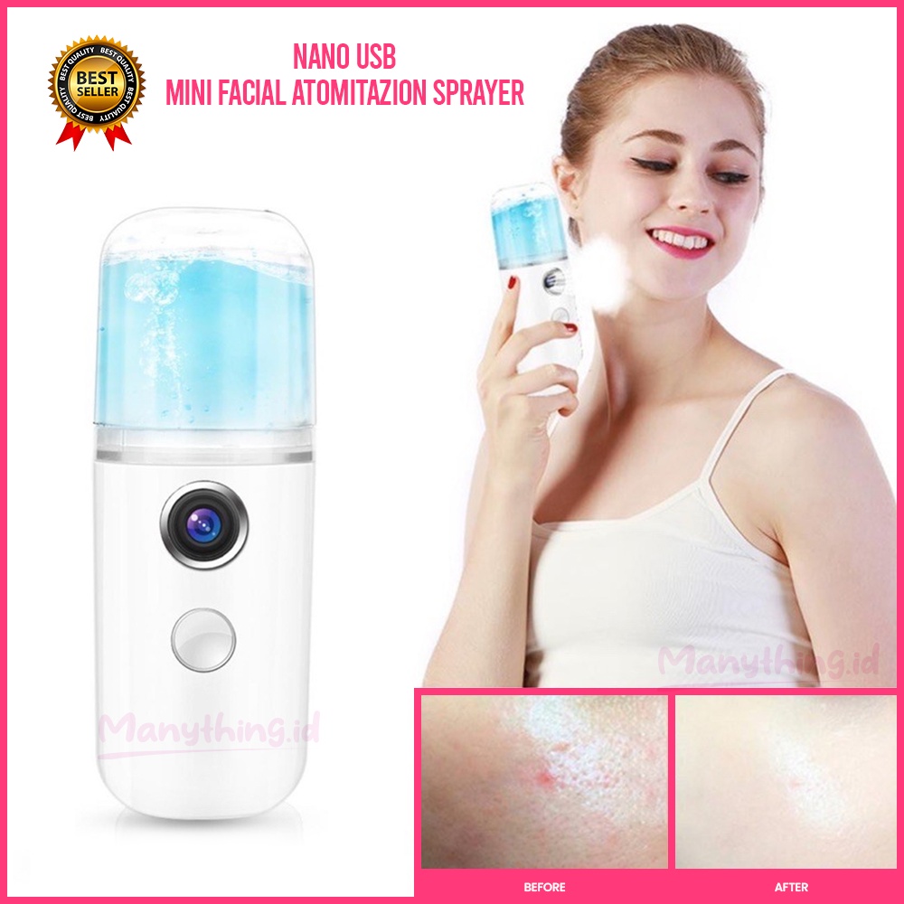 Nano Mist Spray Alat Semprotan Pelembab Wajah Kapasitas 30ml Water Uap Skin Detox Hydrating Moisturi