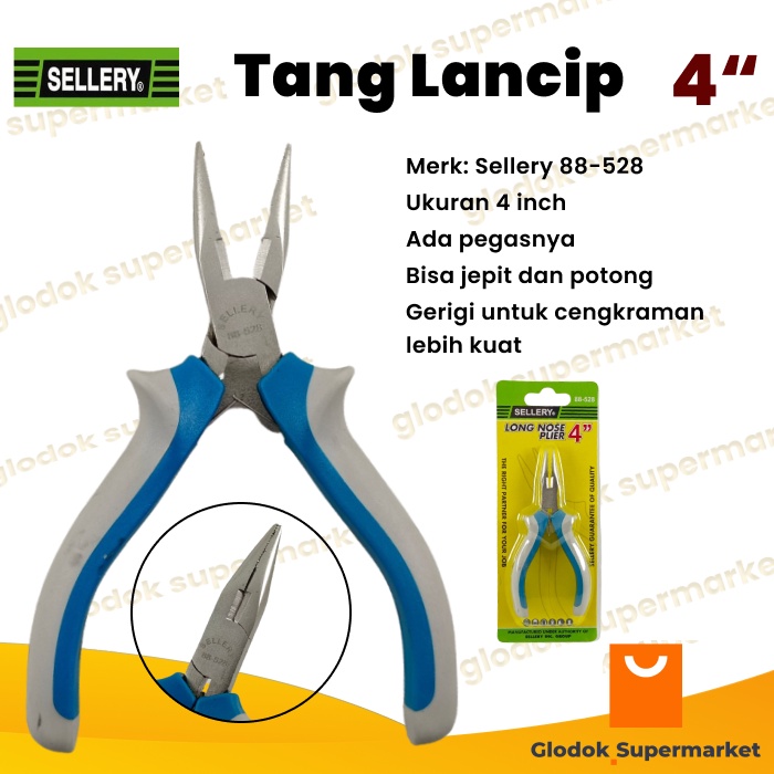 Tang Lancip Jepit 4 inch Sellery Long Nose Pliers 4inch 88-528