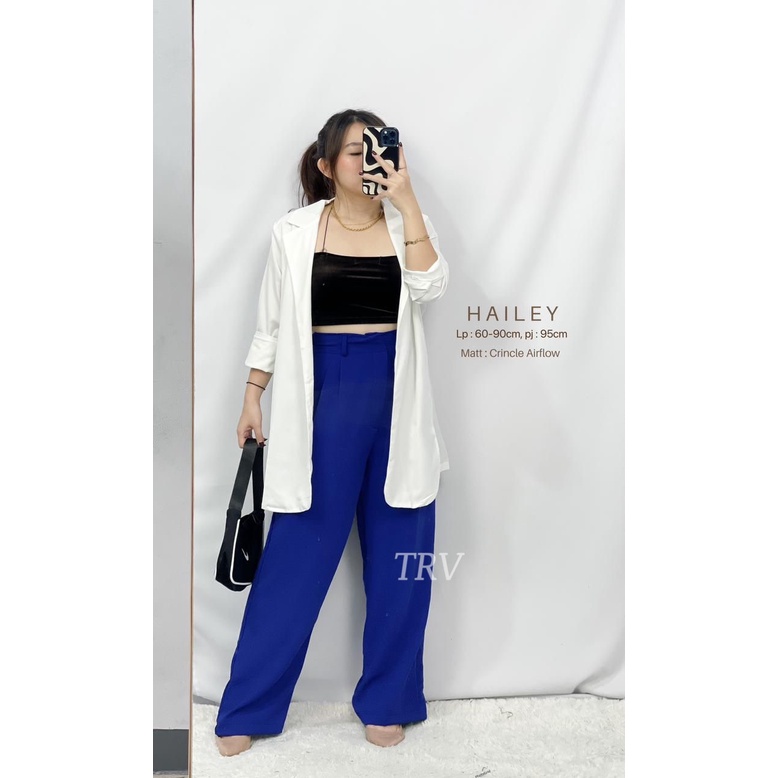 Celana Panjang Wanita Cringkle Airflow Anti Ngatung / Hailey Pants / Celana Panjang Kulot Crinkle Highwaist Wanita Loose Cullotes Pants / SJJ