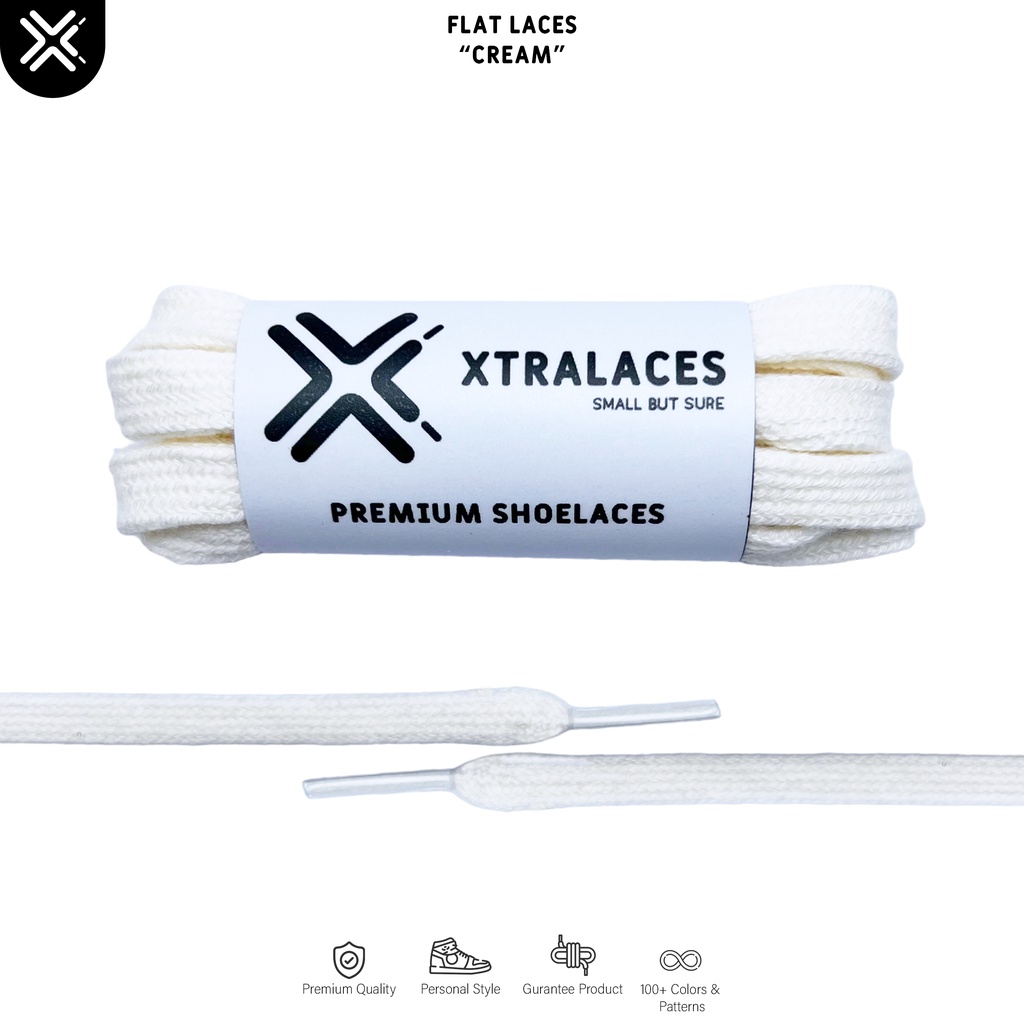 TALI SEPATU CONVERSE 70S CREAM (FLAT LACES) | PREMIUM SHOELACES