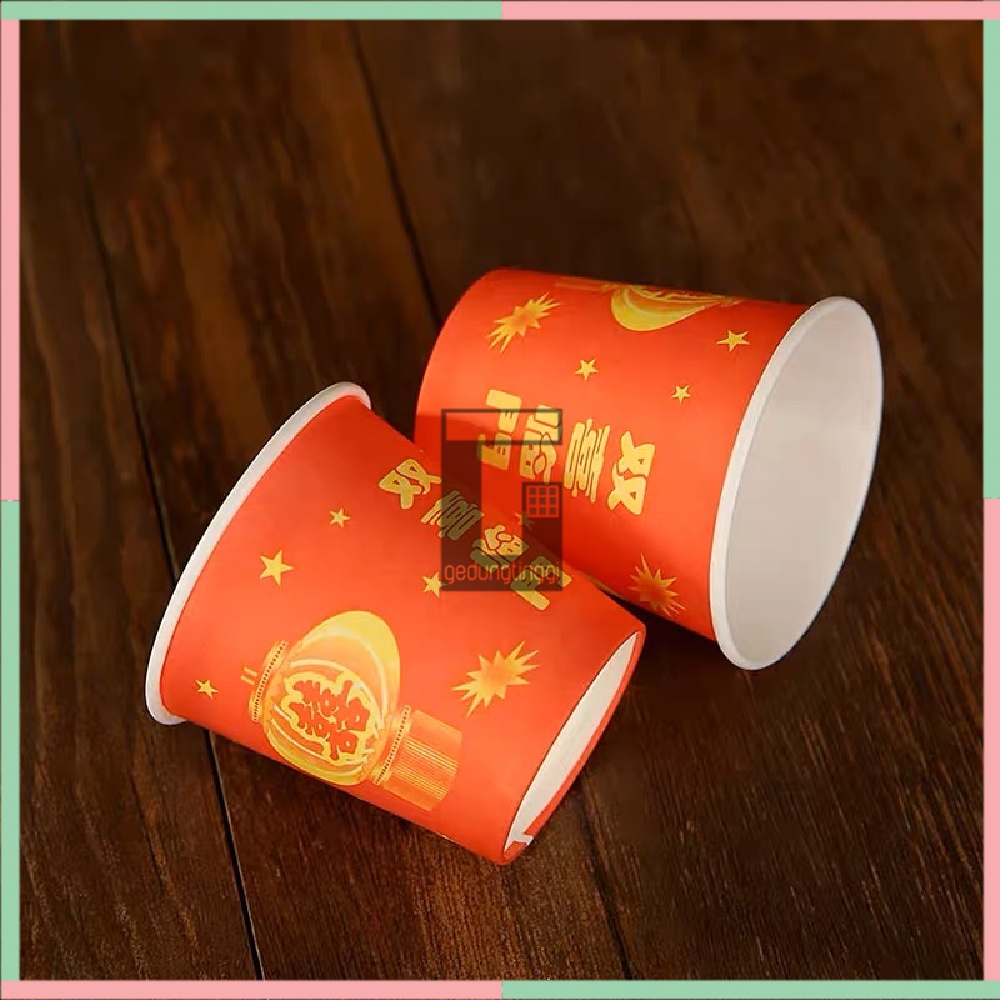 Gelas Mug Paper Papper Cup Tepai Teapai Tea Pai Teapay Phangteh Kertas Sangjit Wedding Nikah Pernikahan Hantaran Lamaran Seserahan Shuangxi Shuang Xi Suangsi Ceremony Sekali Pakai Tradisi Cina China Tionghoa Double Happiness Isi 50 Pcs