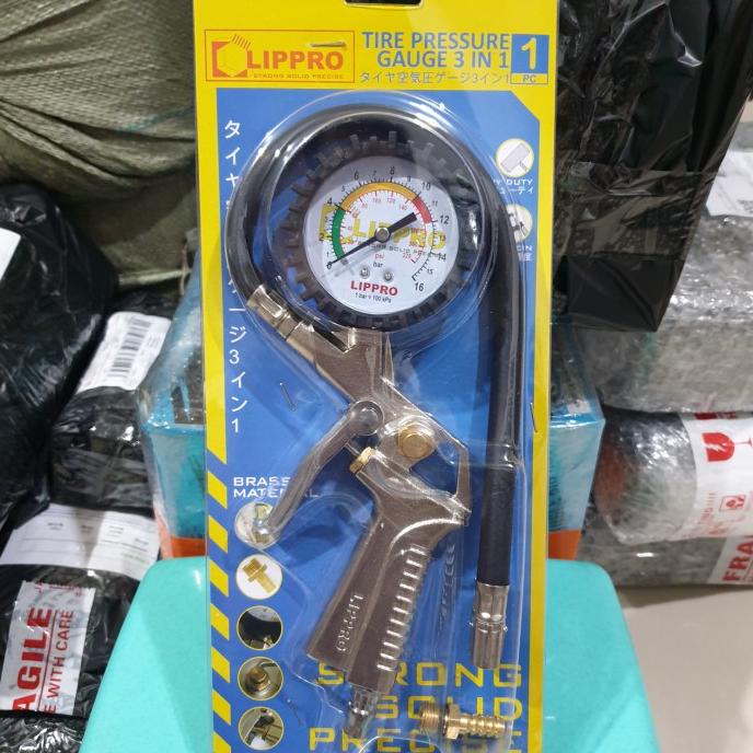 LIPPRO TIRE PRESSURE GAUGE 3 IN 1 LIPPRO INFLATOR LIPPRO 3 FUNGSI NEW