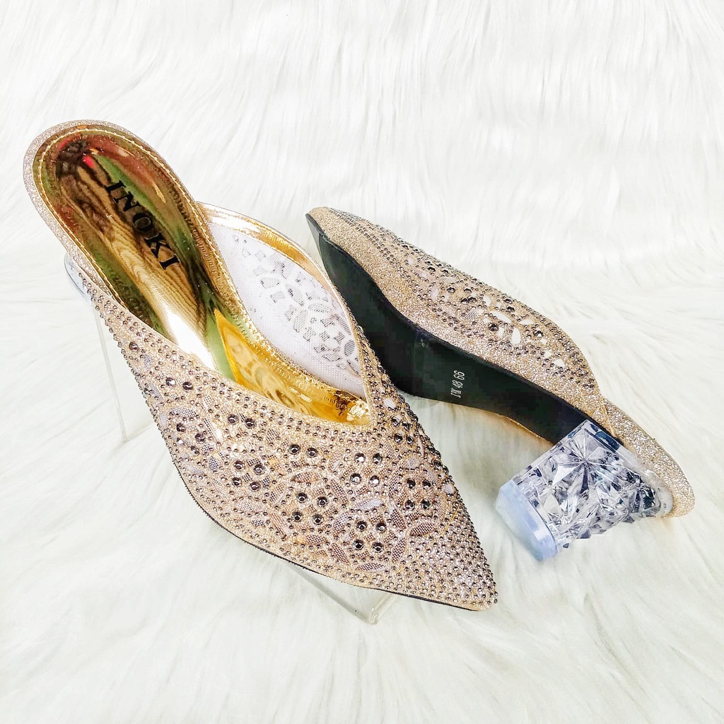 SANDAL PESTA WANITA MEWAH HAK PLATFORM HEELS Seserahan kondangan 5 cm NK 0201