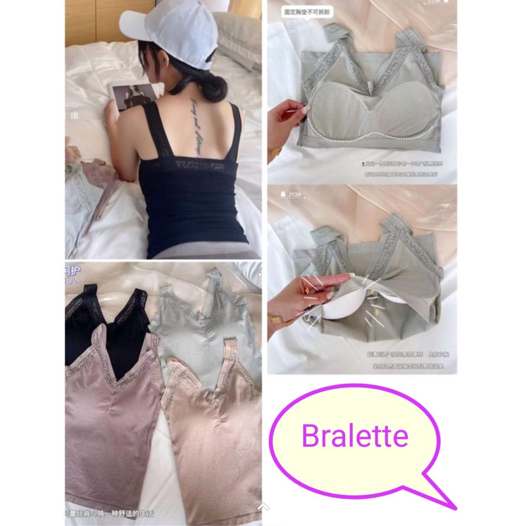 TankTop BRA 3303 Singlet With Cup Lace Tank Top Rajut Renda