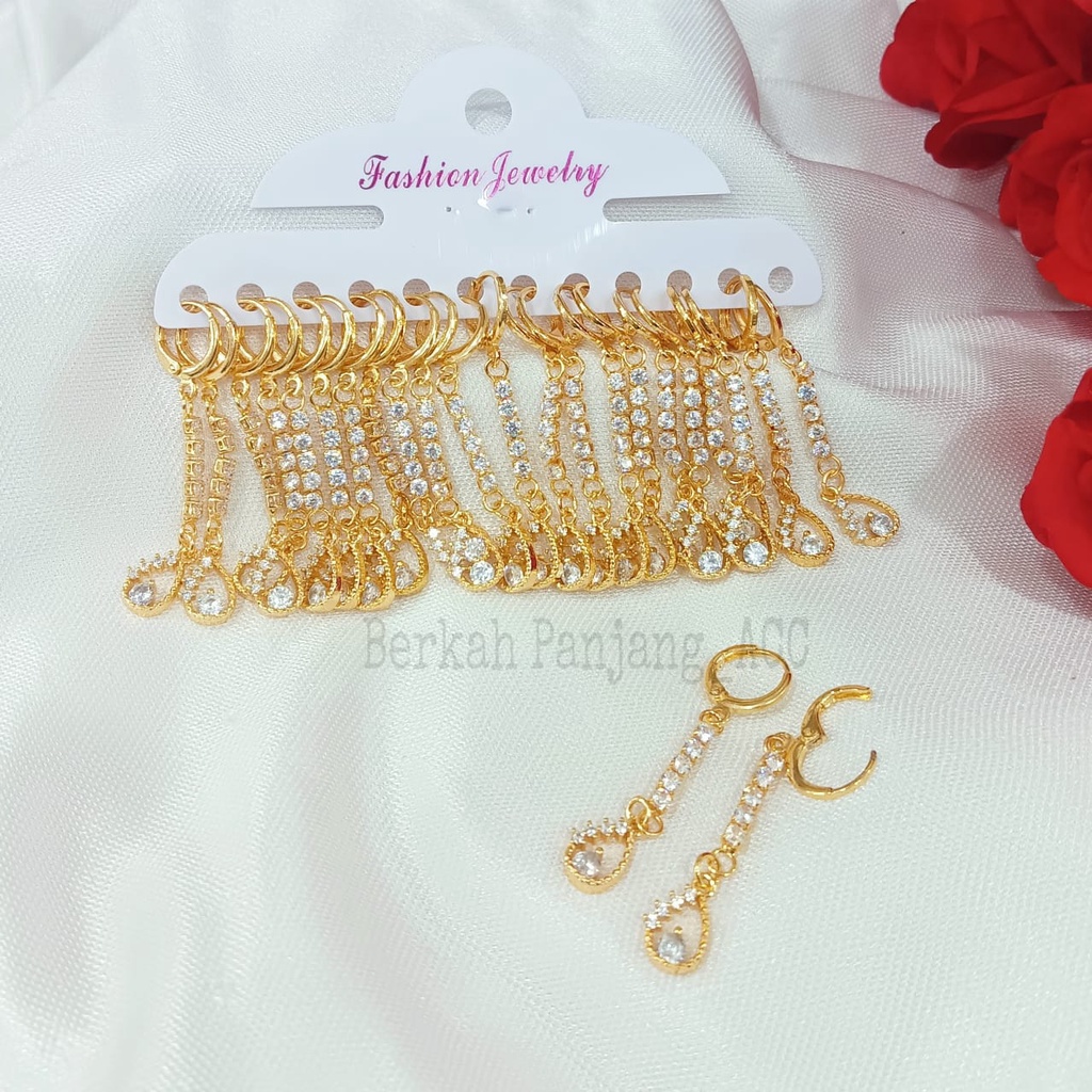 COD 12 PASANG/CHAR ANTING JEPIT JURAI PERMATA DEWASA VARIAN MOTIF FASHIONABLE  perhiasan super berkelas fashion korea anti karat dan anti luntur