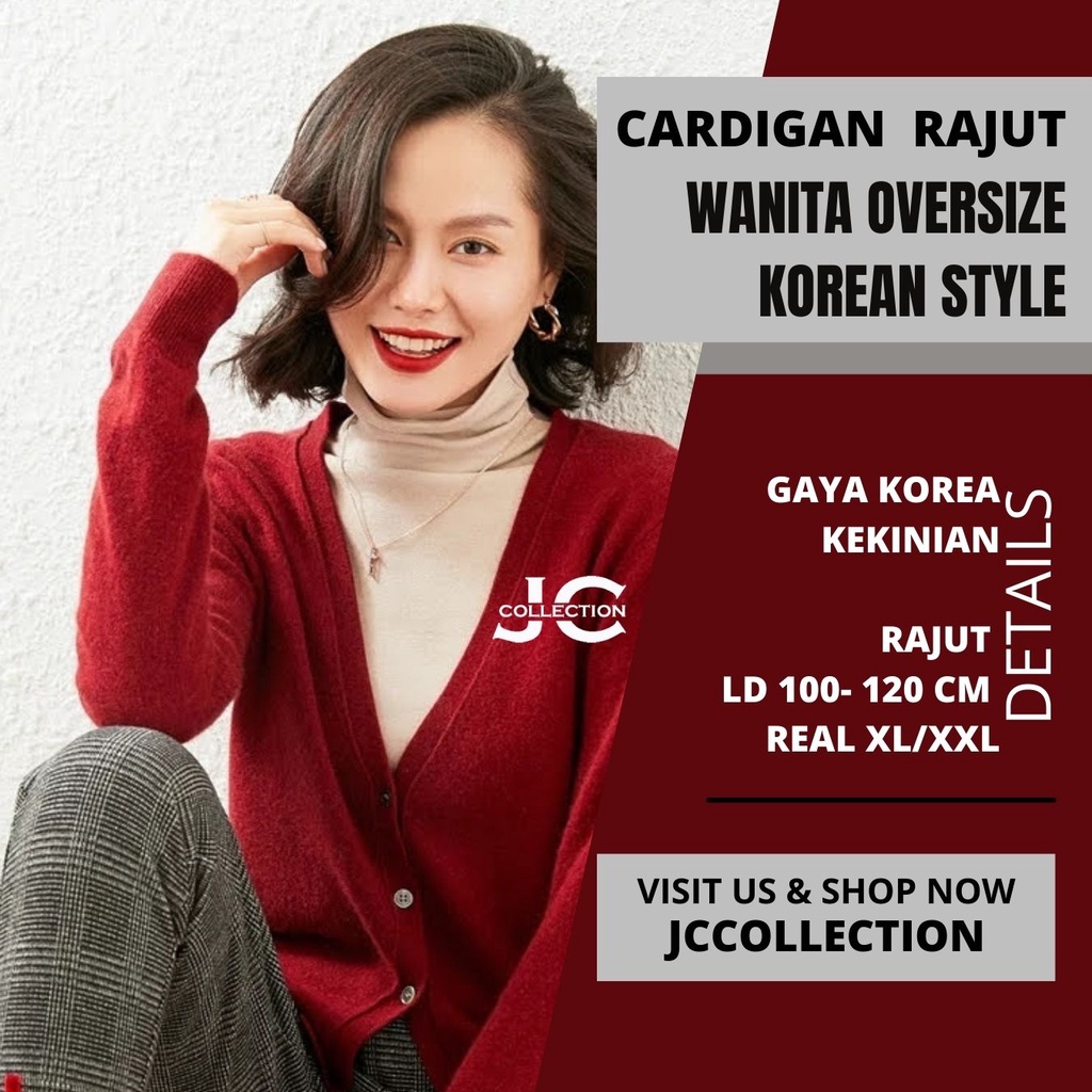 Cardigan Rajut Wanita Oversize XL – 2XL Rike / Female Big Kardi Knit VNeck