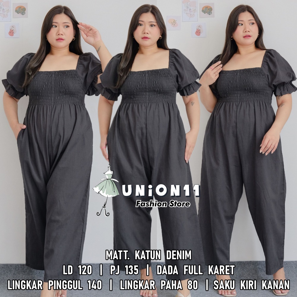 UNION11 - BAJU JUMBO WANITA  / JUMPSUIT JUMBO WANITA 3XL LD 120 / JUMPSUIT BIGSIZE WANITA KITTY