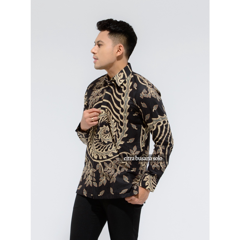 CAKRA DURI Kemeja Batik Pria Full Furing Bahan Katun Sragenan