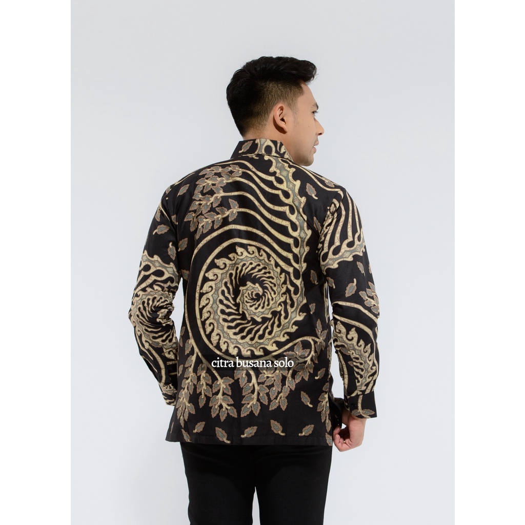 CAKRA DURI Kemeja Batik Pria Full Furing Bahan Katun Sragenan