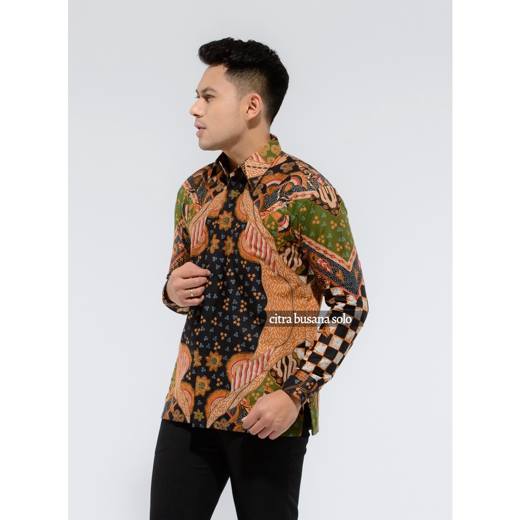 IKKI IJO Kemeja Batik Pria Full Furing Bahan Katun Primisima