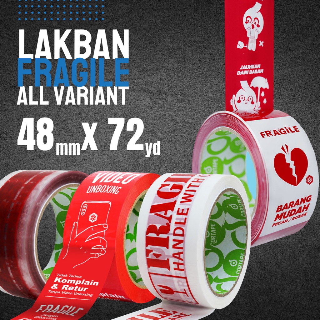 

Lakban Fragile Jangan Dibanting Handle With Care 48 mm x 72 Yard