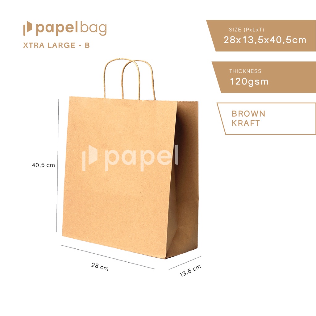 

Papelbag XL-B 28x13,5x40,5cm Paper Bag Tas Kecil Kertas Kraft Paperbag