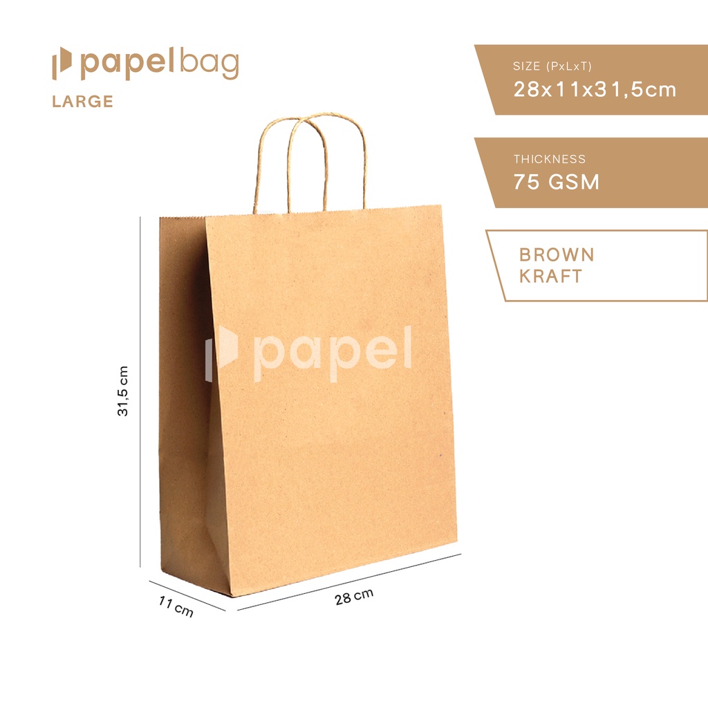

Papelbag L 28x11x31,5cm Tas Paper Bag Kecil | Paperbag Kertas Kraft Eco Friendly