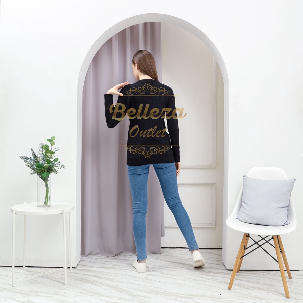 Belleza outlet baju rajut Cardigan rajut atasan wanita Boxy oversize