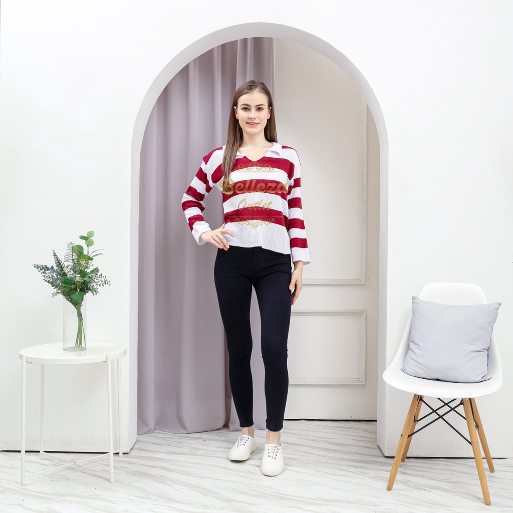 Belleza Outlet baju rajut Cardigan rajut atasan wanita  Fuji Crop