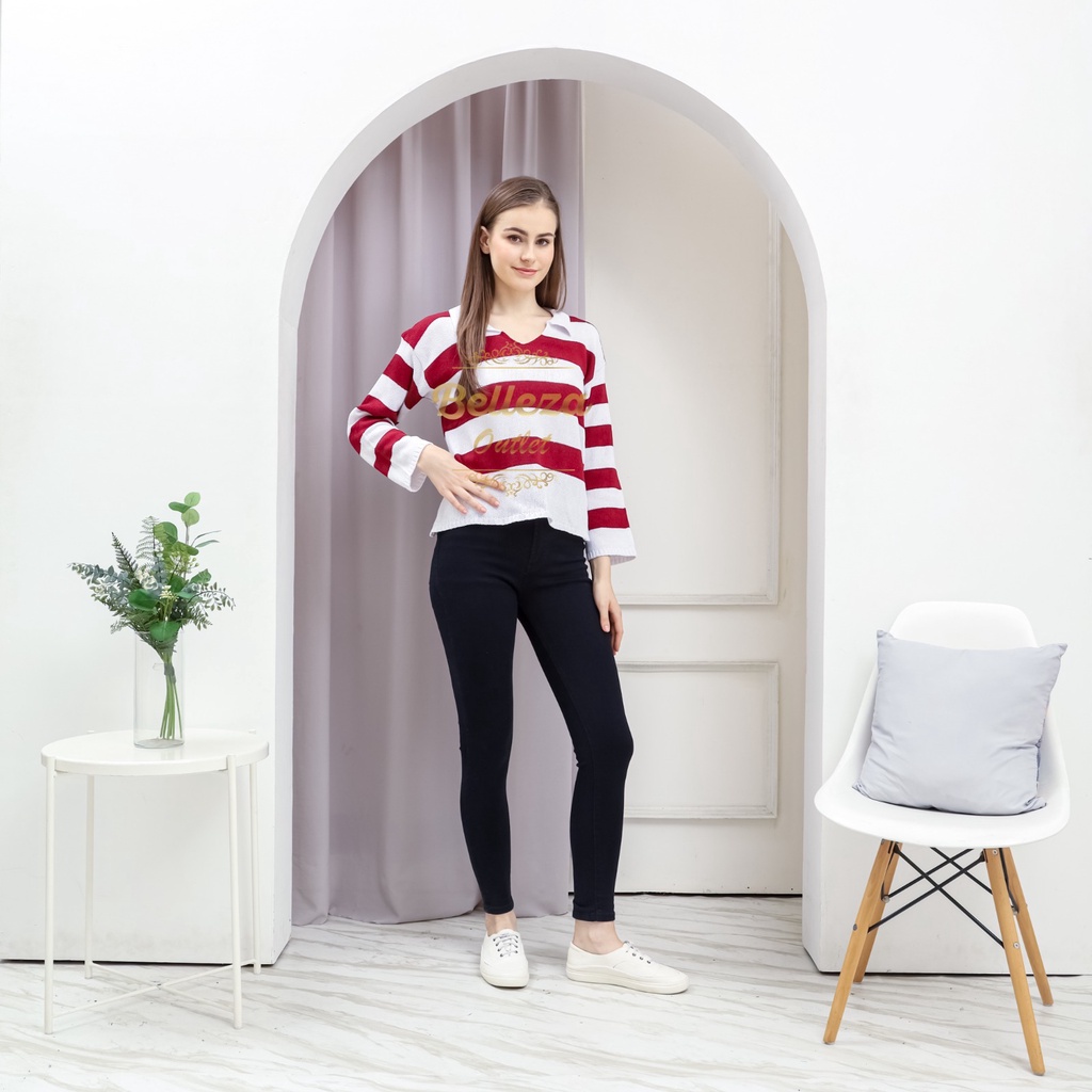 Belleza Outlet baju rajut Cardigan rajut atasan wanita  Fuji Crop