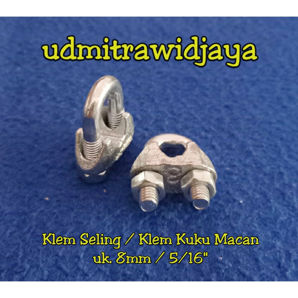 klem sling baja 8mm / kuku macan 8mm / klem kabel baja 8mm / wire rope claim 8mm / klem Seling 8mm