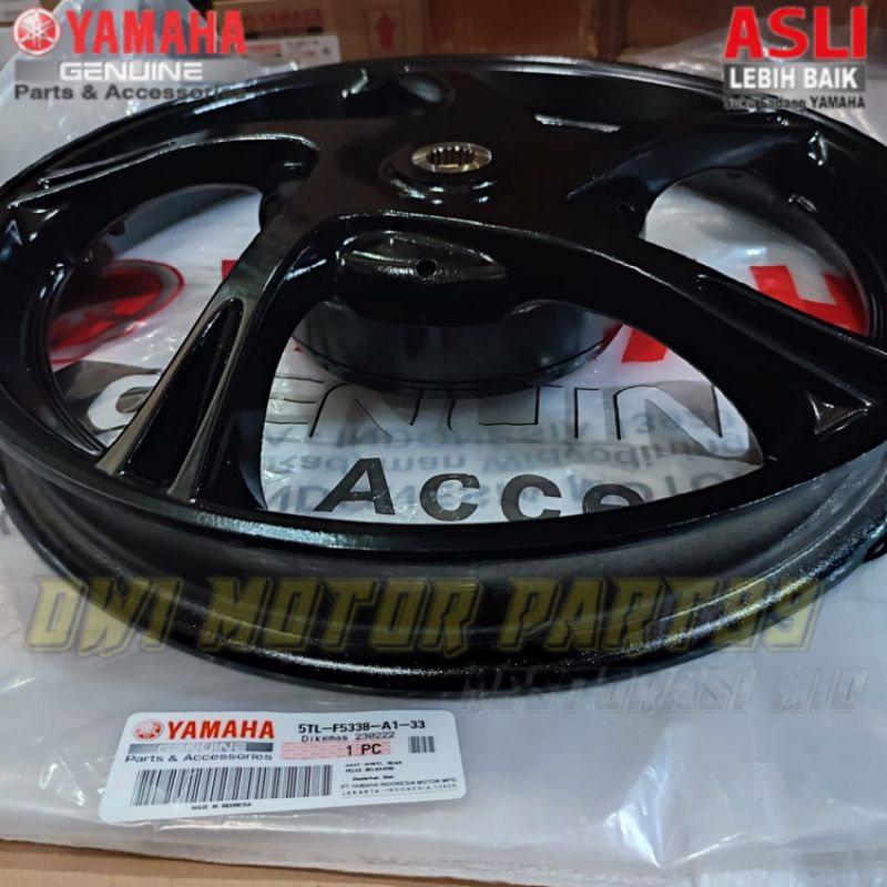 PELEK VELG RACING DEPAN BELAKANG MIO SPORTY SMILE 5TL HITAM ORIGINAL YAMAHA