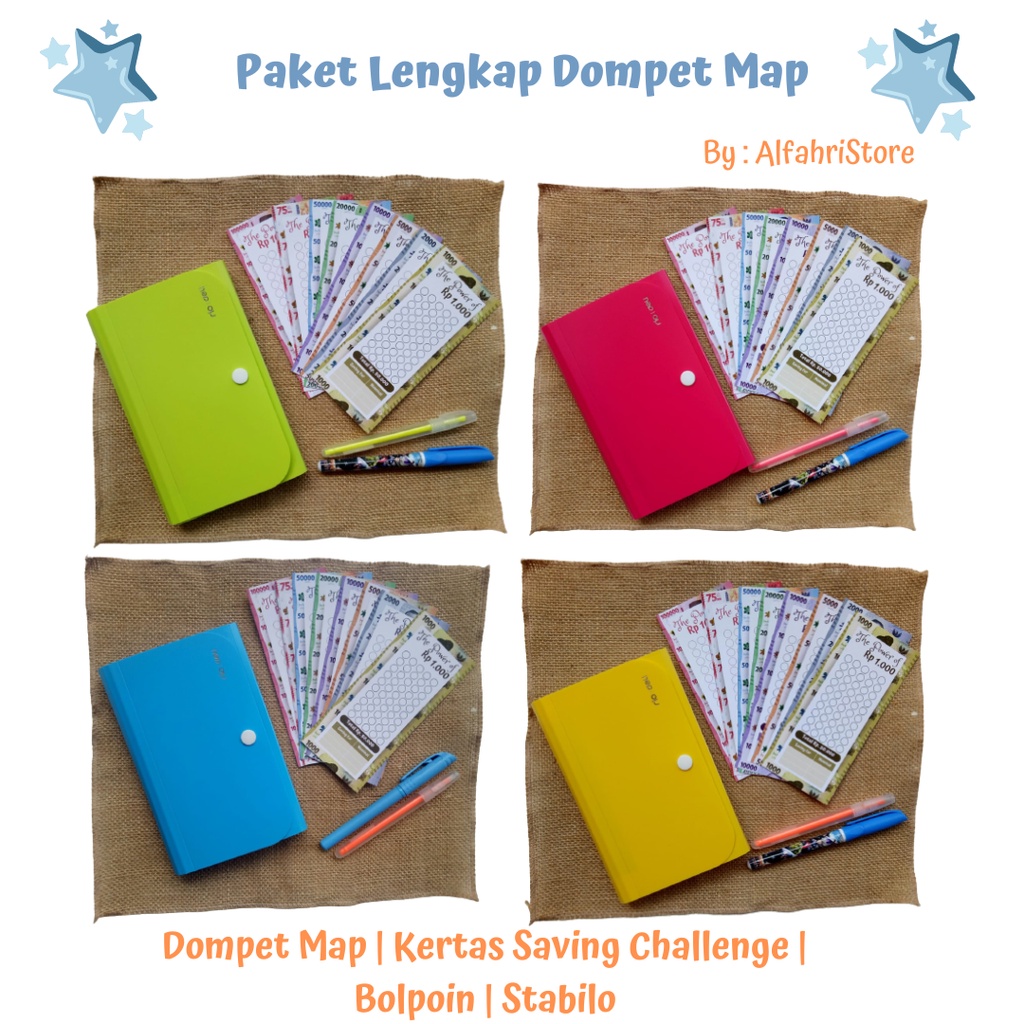 Paket Lengkap Dompet Map Menabung / Dompet Map Saving Challenge