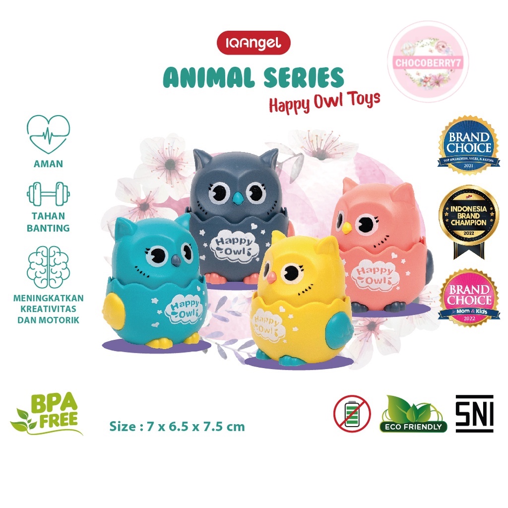 Dipencet Bergerak! IQAngel Happy Owl Toys IQA666/ Mainan Edukasi / Mainan Edukasi Anak Bayi Burung Hantu Bergerak