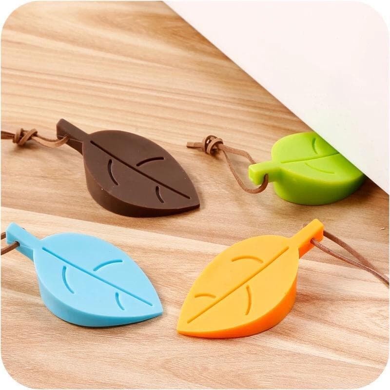 Penahan Pintu Karet Bentuk Daun Silikon / Pengaman Ganjalan Pengganjal Pintu Silicone Motif Daun / Door Stopper Silicone