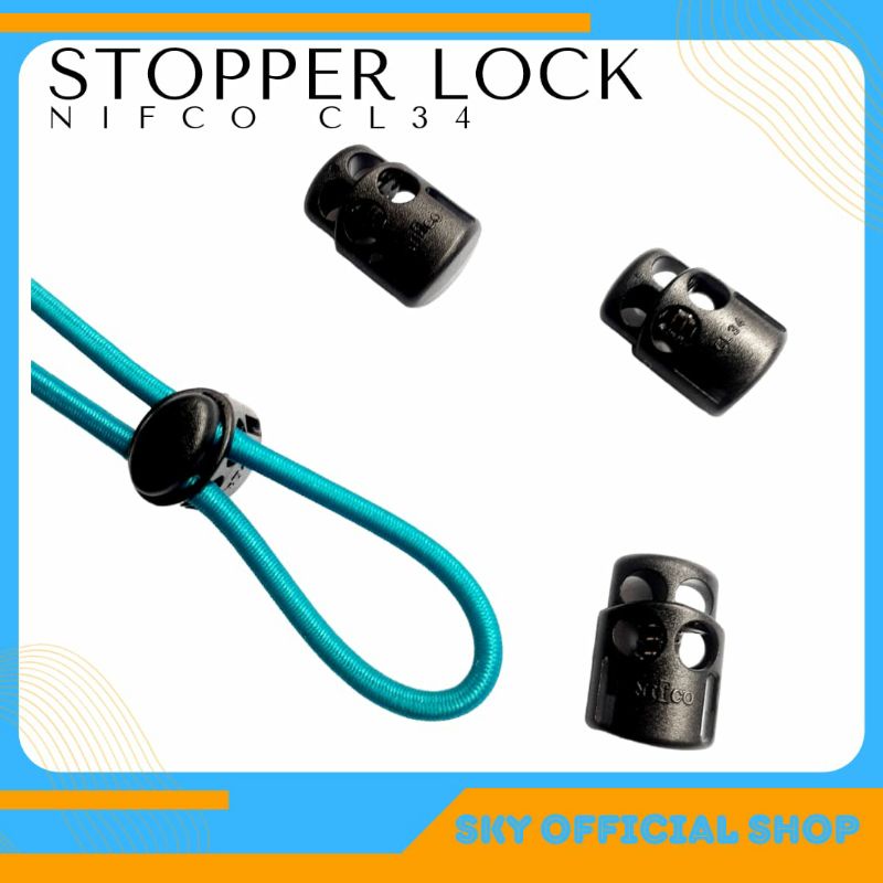 Stopper Tali Cord Lock Aksesoris Garment Pengunci Tali Nifco 2 Lubang 01