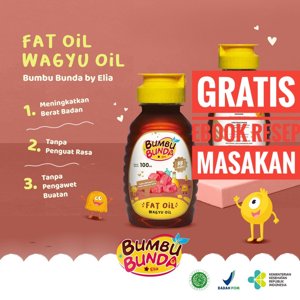 Bumbu Bunda Elia Chicken Fat Oil / Beef Fat Oil / Minyak MPASI / BB Booster MPASI / Lemak MPASI / Lemak Bayi / Penambah Berat Badan