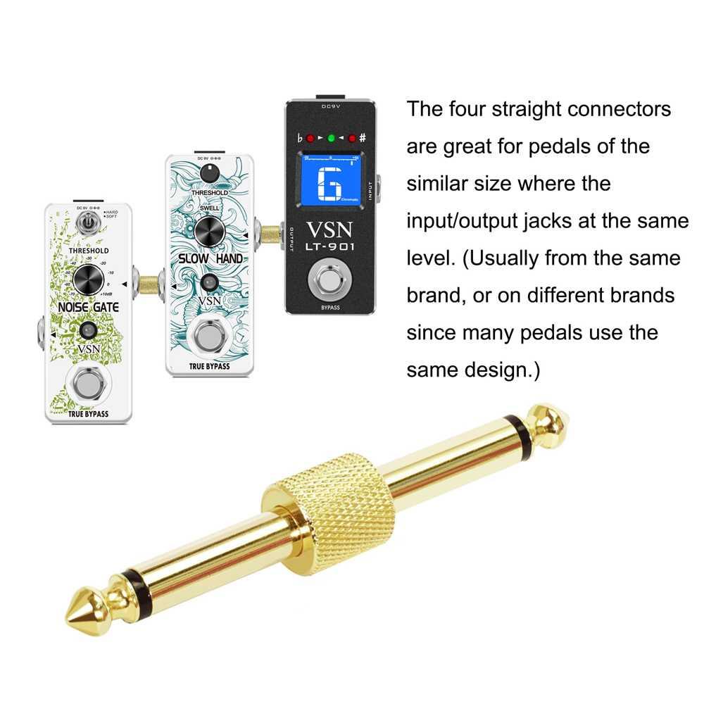 Jack Adaptor Efek Gitar 6.5 mm 1/4 Stereo - TC069 - Golden